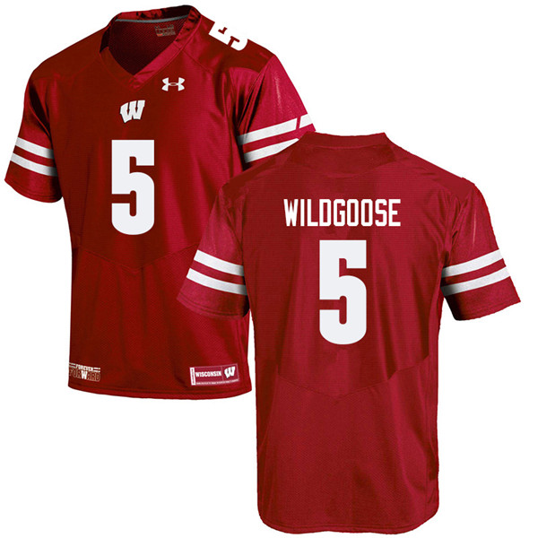 Men #5 Rachad Wildgoose Wisconsin Badgers College Football Jerseys Sale-Red